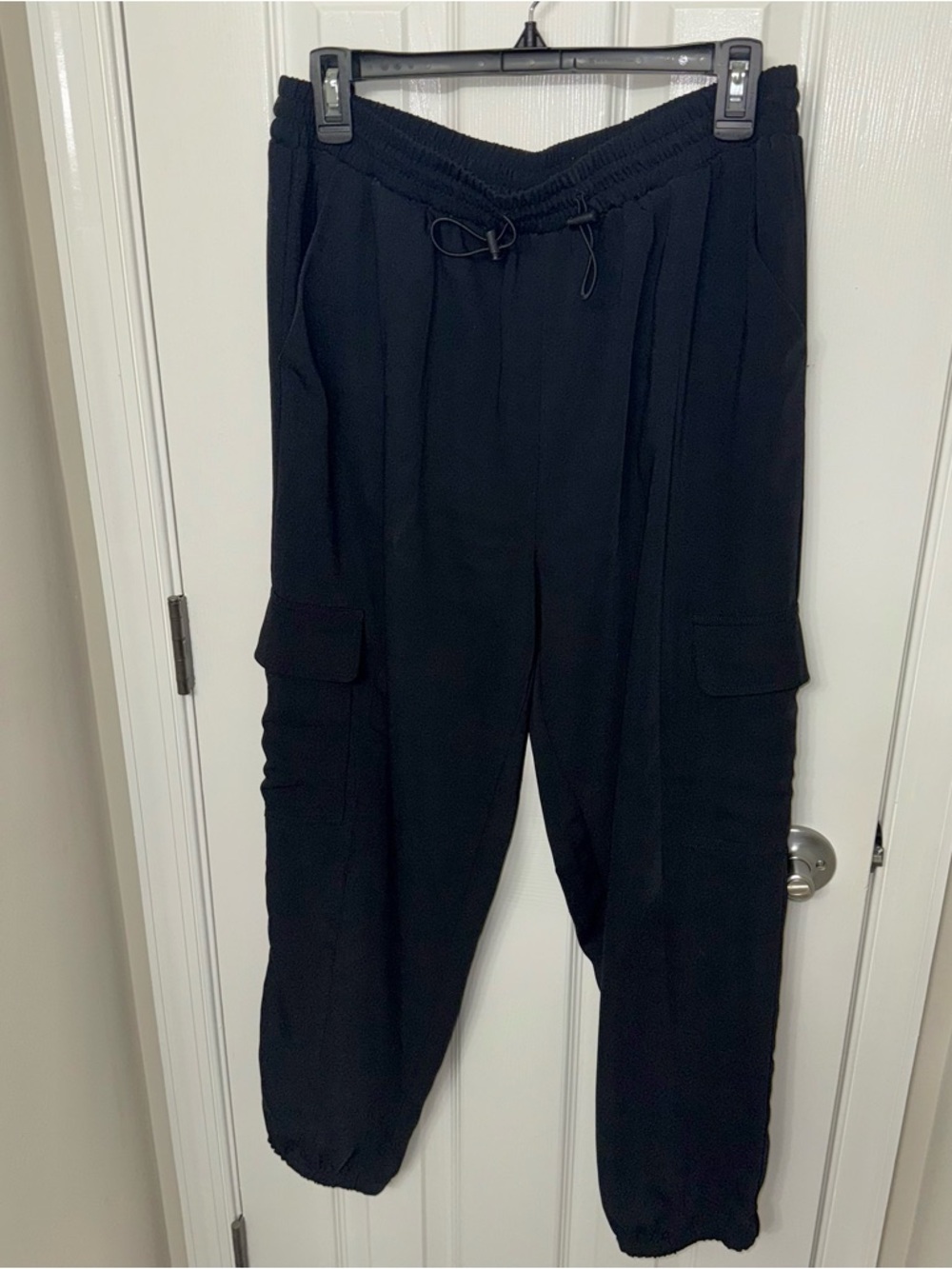 Black Cargo Jogger Pants - Women's